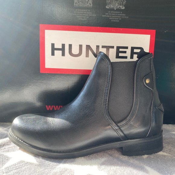 Hunter Black Leather Chelsea Boots Women's 7/US 38/EU - New WITHOUT Box - RARE! - Picture 3 of 6